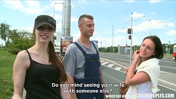 A girl from the Czech Republic was seduced to have public sex on the street